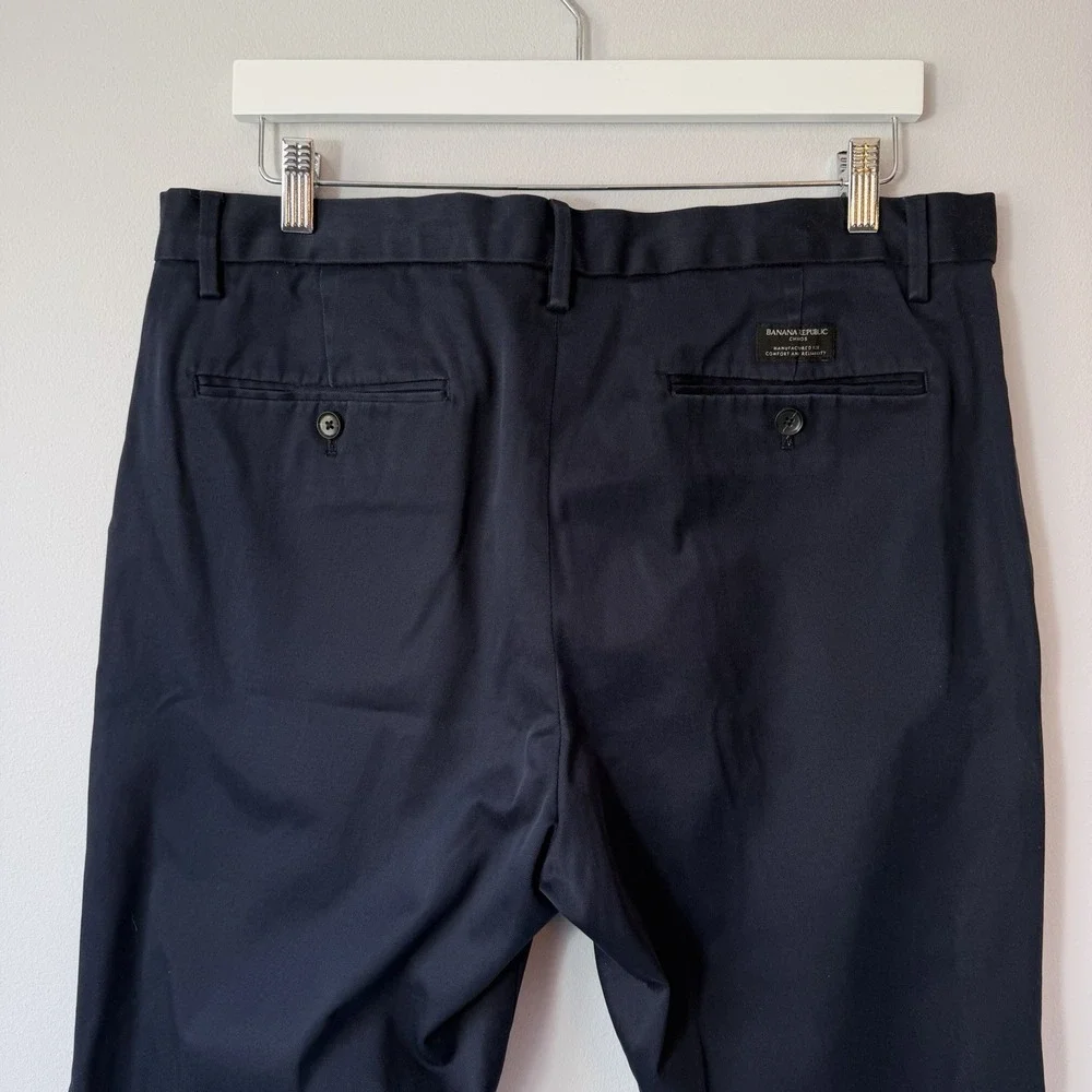 Banana Republic Navy Blue Chinos Aiden Slim‎ Fit 36x32 Cotton Stretch Pants